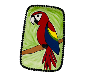 Daly City Scarlet Macaw Plate