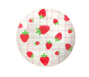Daly City Strawberry Plaid Plate