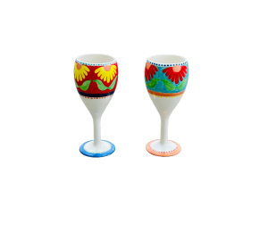 Daly City Floral Wine Glass Set